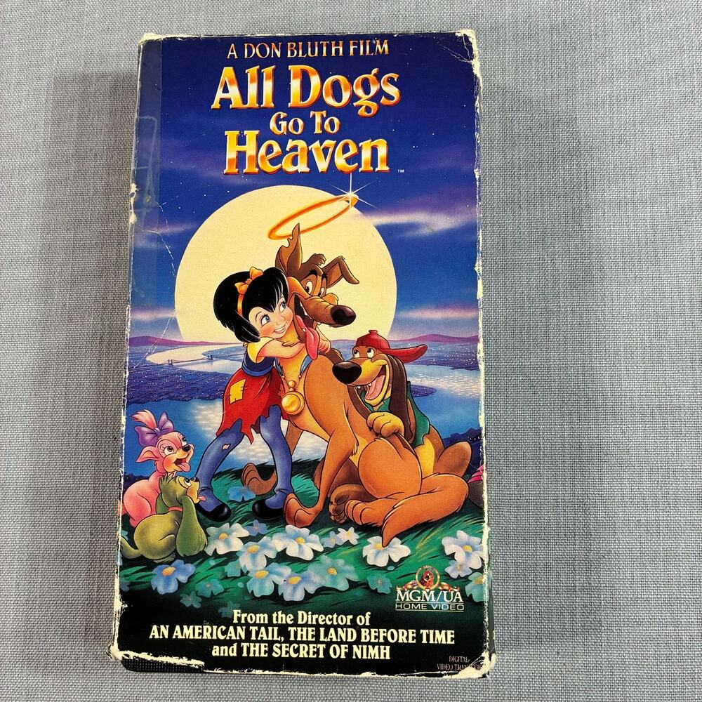 All Dogs Go To Heaven VHS Tape Don Bluth MGM UA Home Video